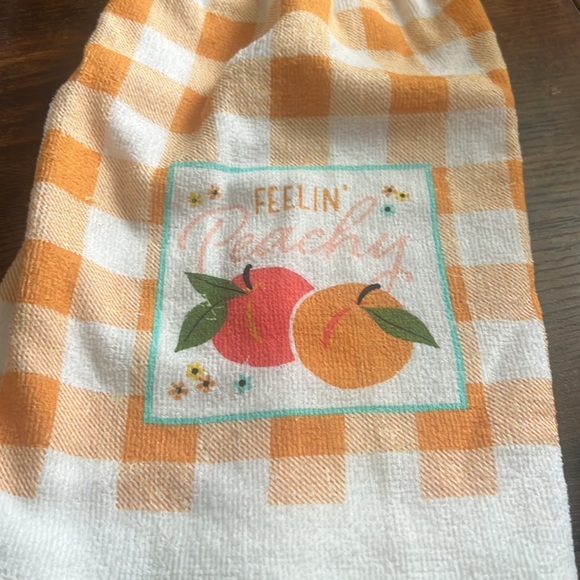 Hand Crafted Other - Hand Crafted peach towel for kitchen crochet topper towel nwot